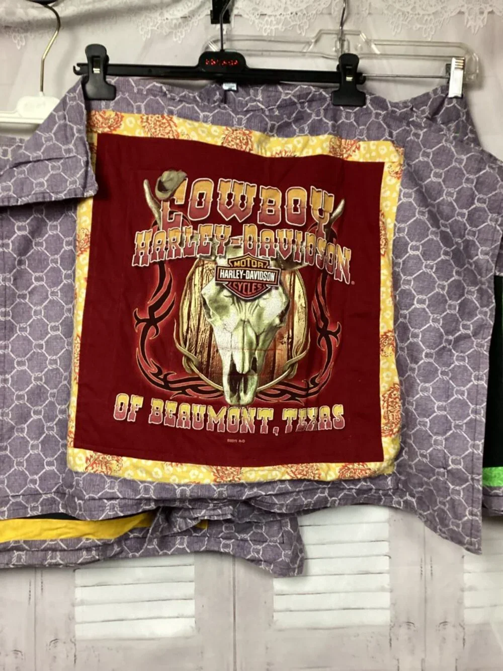 Harley Davidson Tee Shirt Quilt & 4 Pillow Cases 60+ t-shirts Double Sided
